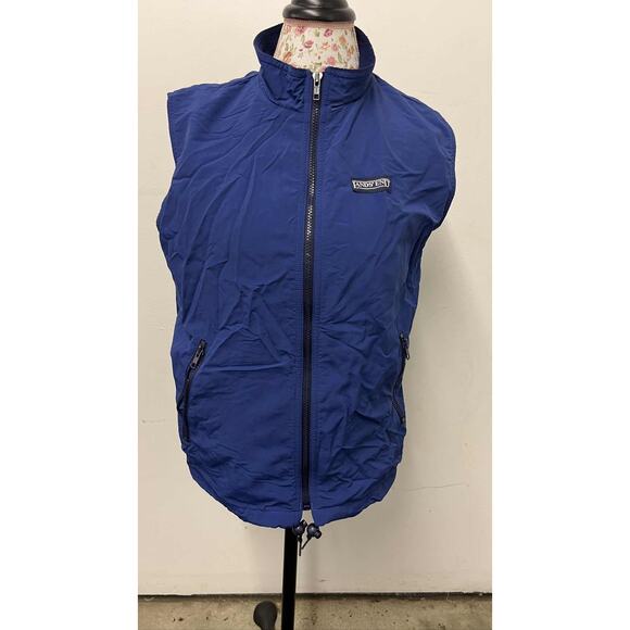 Lands End Blue Squall Vest Fleece Lined Full Zip Jacket Mens L Vintage - Picture 1 of 6